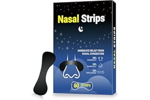ZXNZX Nasal Strips for Snoring（60 Count),Extra Strength Nasal Strips for Breathing,Hypoallergenic Strong Nose Strips Tape, Boost Oxygen Inhale, Improve Sleep Quality - Latex Free, Skin Safe Snoring Tape