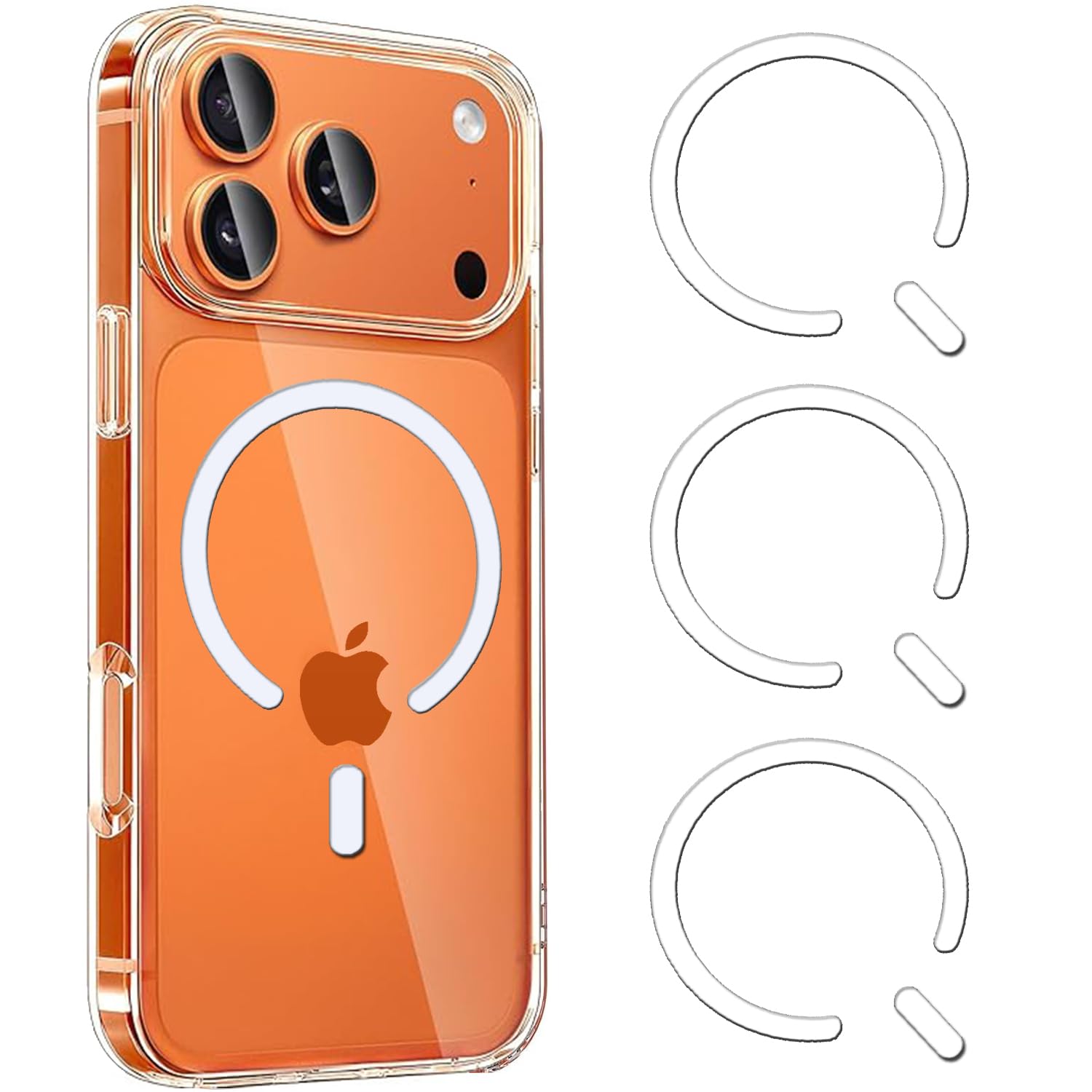 COJOC for MagSafe Ring - Universal Metal Ring Sticker for Magnetic Charger Compatible with Magsafe Accessories & Wireless Charging for iPhone 17/16/15/Air,Galaxy Series and Phone Case - White
