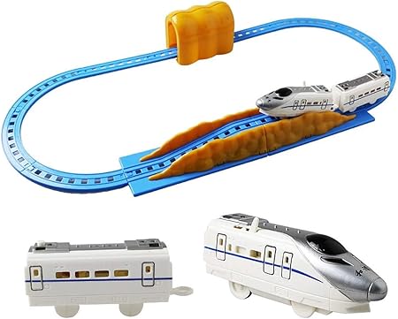 Amazon kani プラレール 車レール 電動軌道 高速鉄道レール玩具 トラックス ミニカー ライト付き 知育玩具 模型レールおもちゃ 新幹線ベーシックセット 車両 レールセット おもちゃ