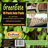 GreenEase Jute Microgreen Hydroponic Grow Pads - 10 Pack- Fits 10x10 standard nursery tray. Grow nutritious Organic Microgreens, Wheat grass, Plant & Seed germination. Certified for Organic Use.