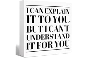 SJNH Funny Office Wood Box Sign I Can't Explain It to You but I Can't Understand It for You Wooden Block Sign Humorous Desk Décor for Home Office Table Décor,Office Gift for Friend Coworker Employee