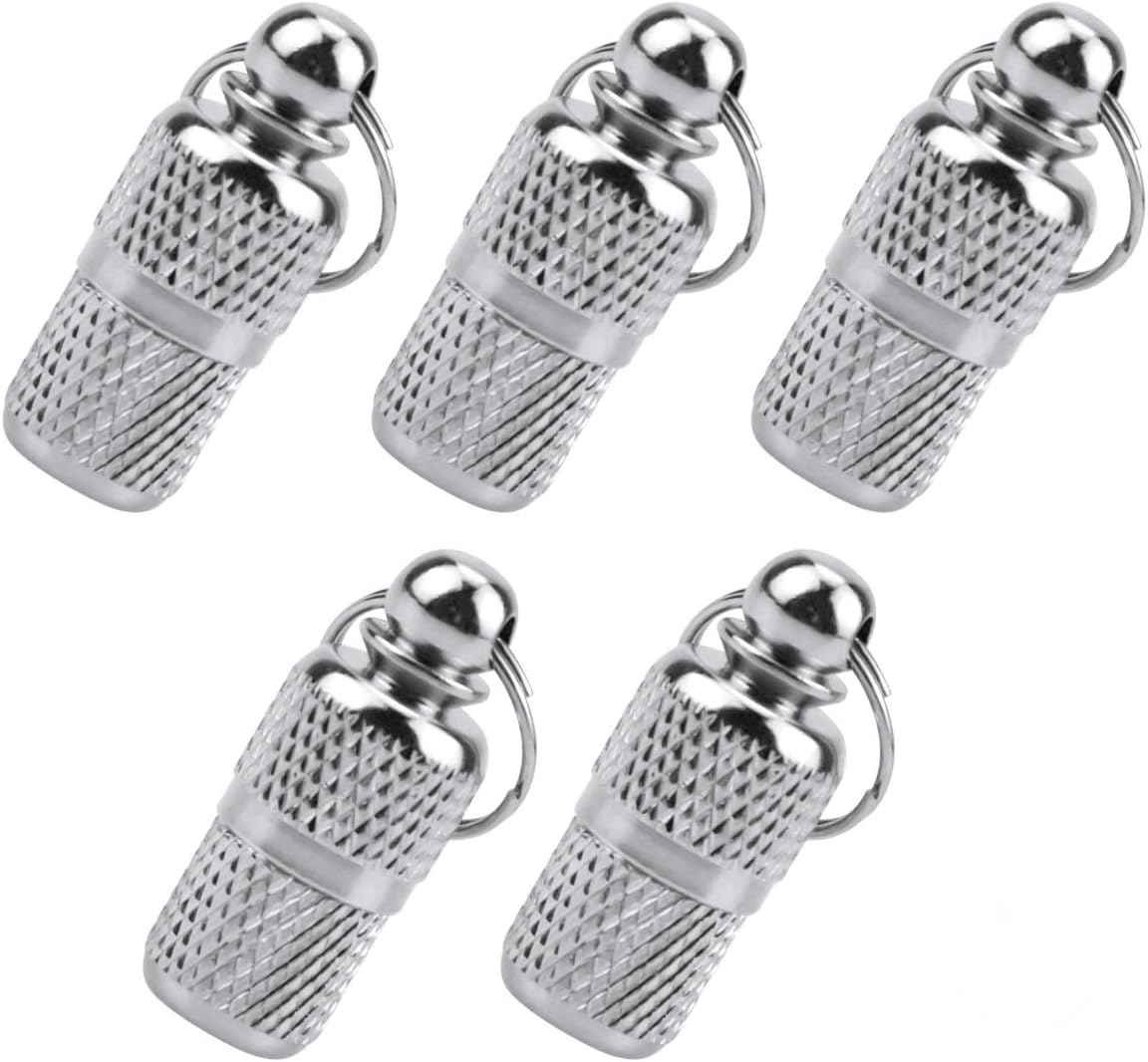 5 Pcs Pet ID Tags Silver Mini Anti Lost Pet Tube Tag Stainless Steel ID Name Tags Dogs Collar Pendants Label Barrel Tube Pet Accessories for Dogs Puppy Cats with Name Phone Address Information