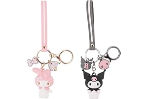 Moonjam Keychain for Women Girls Anime Keychains,My Melody, Kuromi, Cinnamoroll, Cartoon Kawaii Keychain [1/3/5/7Pcs]