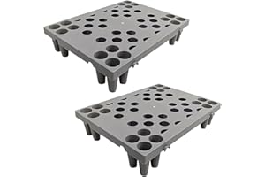 LXSEHN 2 Pcs Plastic Pallets, Lightweight Waterproof Plastic Floor Pallet for Basement Storage, Nestable Storage Pad with Extensive Uses for Garage Kitchen Supermarket Warehouse (15.7x11.8x3.9in)
