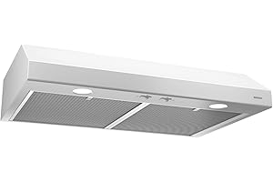 Broan-NuTone BCSD130WW Glacier 30-inch Under-Cabinet 4-Way Convertible Range Hood with 2-Speed Exhaust Fan and Light, 300 Max Blower CFM, White