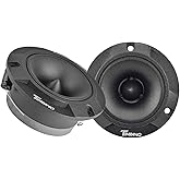 Timpano TPT-ST2 Black Slim Super Tweeter, 600 Watts 4 Ohm, 105 dB, 1 in Voice Coil, 3.85 inch Pro Car Sound System Bullet Twe