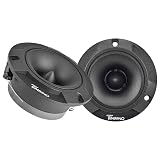 Timpano TPT-ST2 Black Slim Super Tweeter, 600 Watts 4 Ohm, 105 dB, 1 in Voice Coil, 3.85 inch Pro Car Sound System Bullet Tweeters (Pair)
