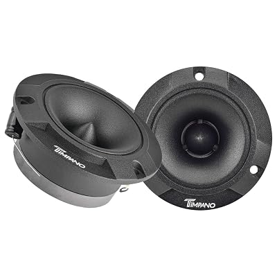 Timpano TPT-ST2 Black Slim Super Tweeter, 600 Watts 4 Ohm, 105 dB, 1 in Voice Coil, 3.85 inch Pro Car Sound System Bullet Tweeters (Pair)
