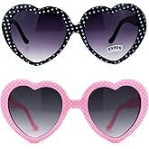 SA106 Polka Dot Print Plastic Heart Shape Cute Womens Sunglasses