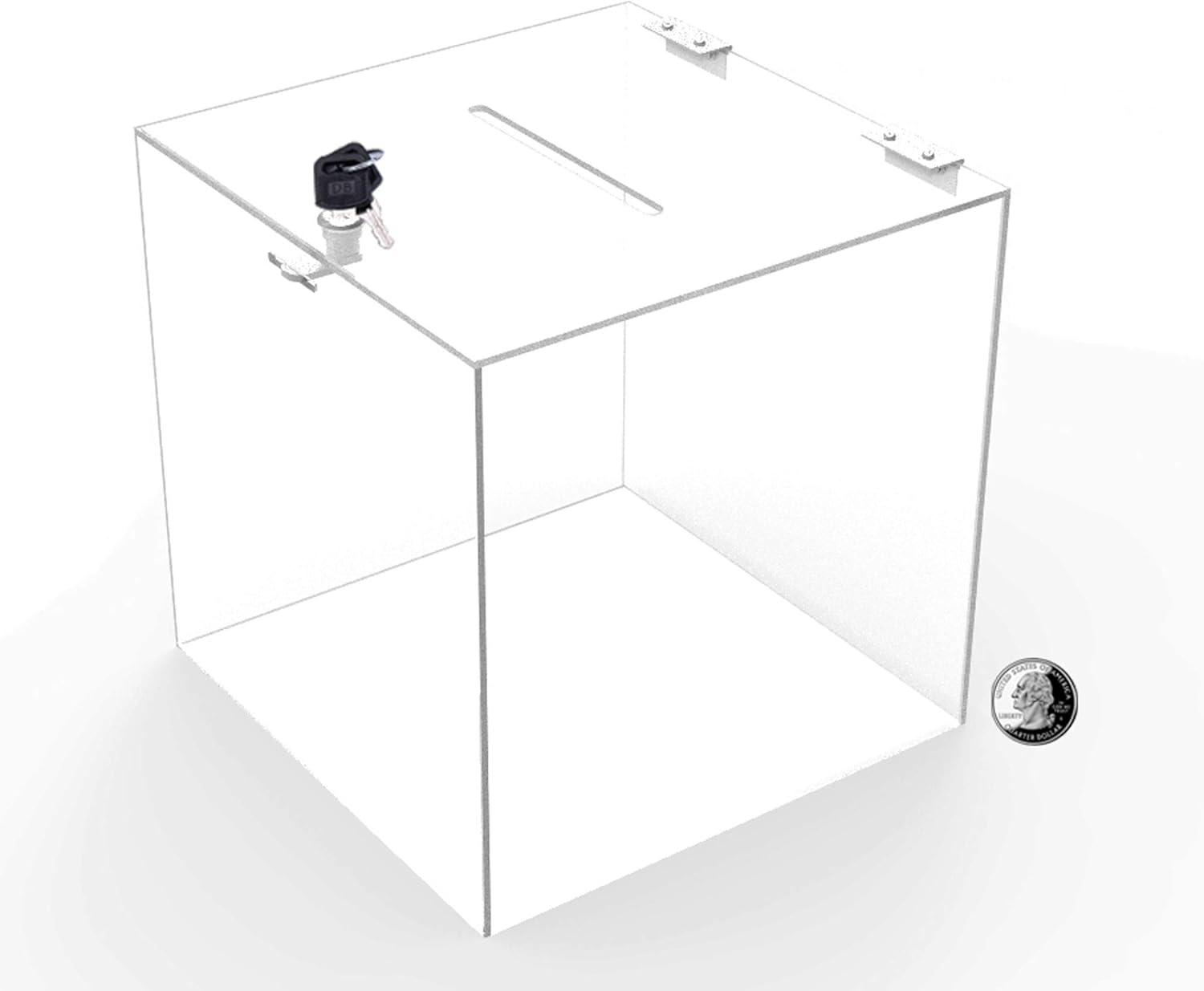 FixtureDisplays Locking Donation Box Large 20033NEW