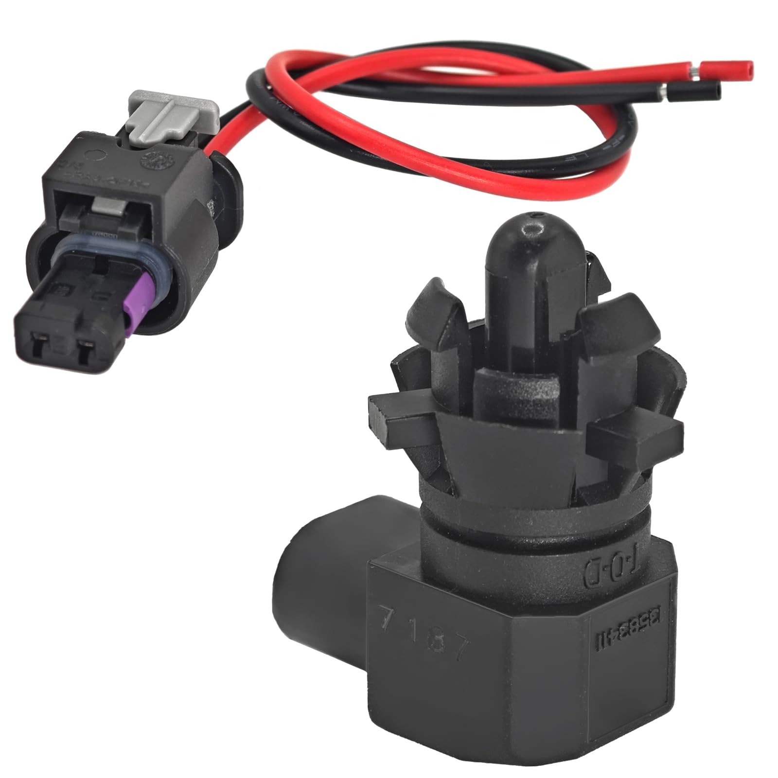 Photo 1 of 13583411 Ambient Air Temperature Sensor with Connector Pigtail Harness Compatible with Buick Chevy Cadillac GMC