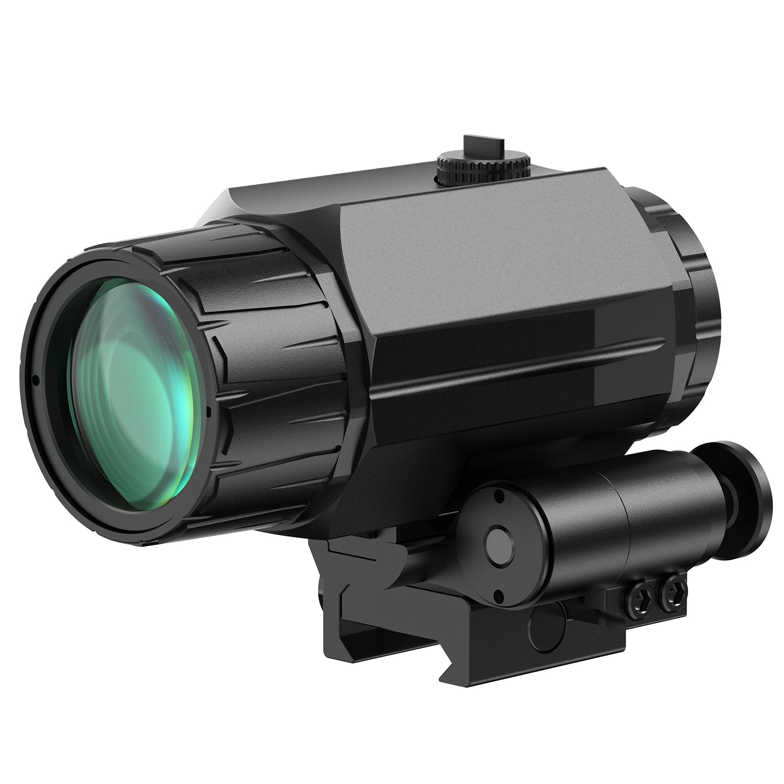 Feyachi M38 5X Red Dot Magnifier with Flip to Side Mount Rifle Scope, Focus Adjustment, Windage & Elevation Adjustable