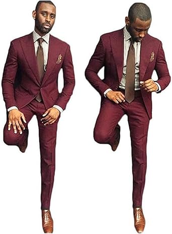 maroon slim fit suit