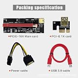Bumdenuu VER009S PCIe 1X to 16X Riser 4Pin/6Pin USB 3.0 Graphics Card for BTC view 4