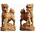 xiledu A Pair Chinese Feng Shui PiXiu/PiYao Statues, Foo Dogs Figurine for Home Office Decor, Attracting Wealth and Good Luck, Eliminate Disaster