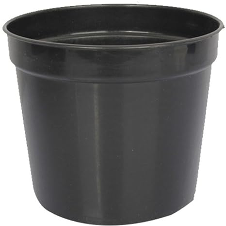 First Smart Deal 7 Inch Plastic Nursery Planter Pot Pack of 6 - Black