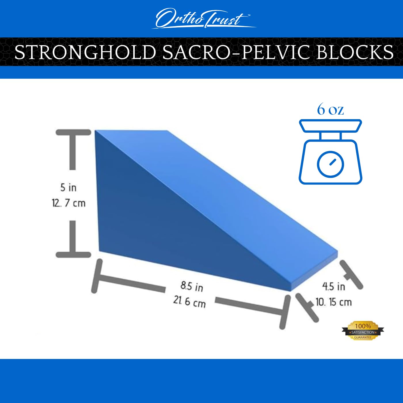 OrthoTrust Stronghold Pelvic Sacral Blocks Set High-Density Foam Wedges - Royal Blue Set