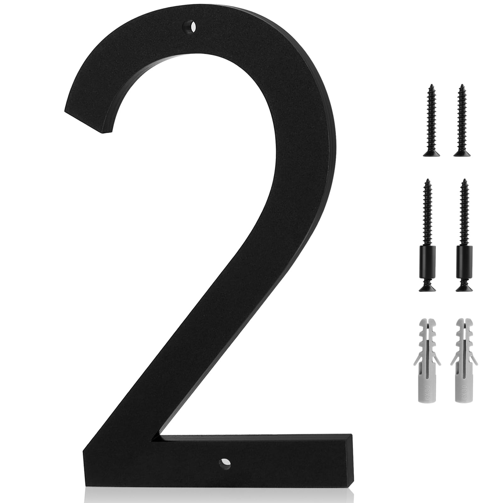 Photo 1 of 10 Inch Mailbox Numbers for Outside 2 - Easy Installation With Screw Set, Includes Hardware for Flush or Floating Mount, Frosted Matte Black Acrylic House Mailbox Numbers for Door, Exterior, Porch