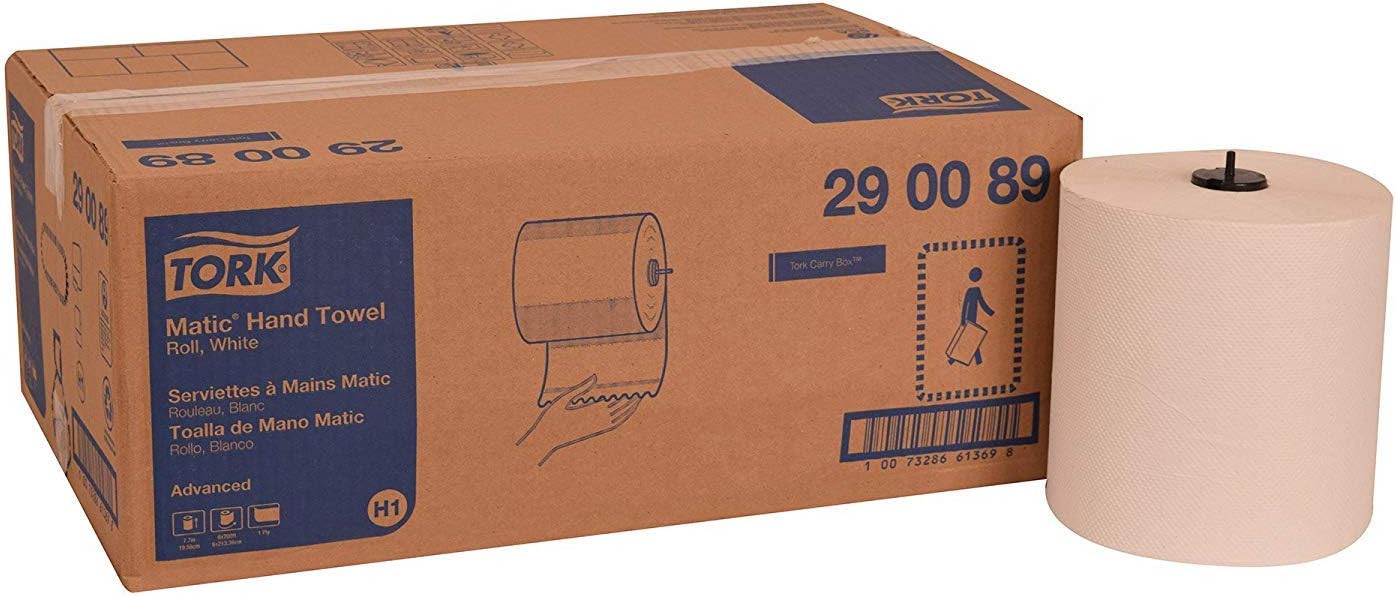 Tork 2900 Advanced Matic Paper Hand Towel Roll White 1 Ply 7 7 In Width X 900 Ft Length Home Kitchen Kolhergroup Cleaning Supplies