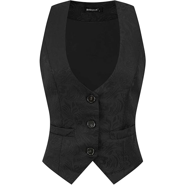 Ownwfeat Women's Vest Waistcoat Sleeveless Jacket Office
