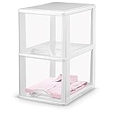 Plastic Small 2-Drawer Storage Organizer, Slim
