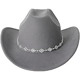 Verdusa Women's Western Cowboy Hat Rhinestone Wide Brim 2026 Cowgirl Hat