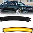 NJSBYL Smoked Lens CT4 LED Side Marker Lamps for 2020-2023 Cadillac CT4 Amber LED Front Bumper Driving Markers Running Singal Lights 84768192 84768193