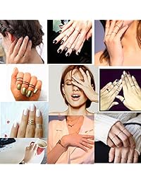 Alextina - Anillos de acero inoxidable para mujer, 6 unidades, 1mm, finos, medianos, elásticos, para ajuste cómodo, tamaño 4 a 9