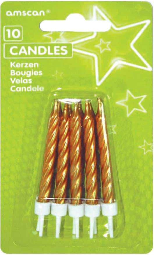 Amscan 10Piece Spiral with Holders Candles Party Accessory