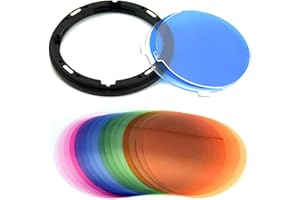 Godox AK-R16 Diffuser Plate with V11T Color Temperature Adjustment Gel Set for Godox V1-C, V1-N, V1-S Speedlite, AD200, AD200PRO with H200R Flash Head (16 Color 32 Pieces)