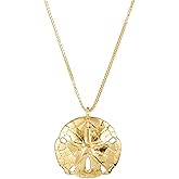 Sand Dollar Necklace for Women – 3-Year Color Guarantee – Waterproof, Non-Tarnish, Hypoallergenic, Gold PVD Coated – Layering Necklace Perfect for Beach, Weddings, Holiday Gifts – 18” Length