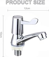 eTrademart 2pcs Bathroom Taps Pair 1/2 BSP Chrome Lever Separate Hot Cold view 2