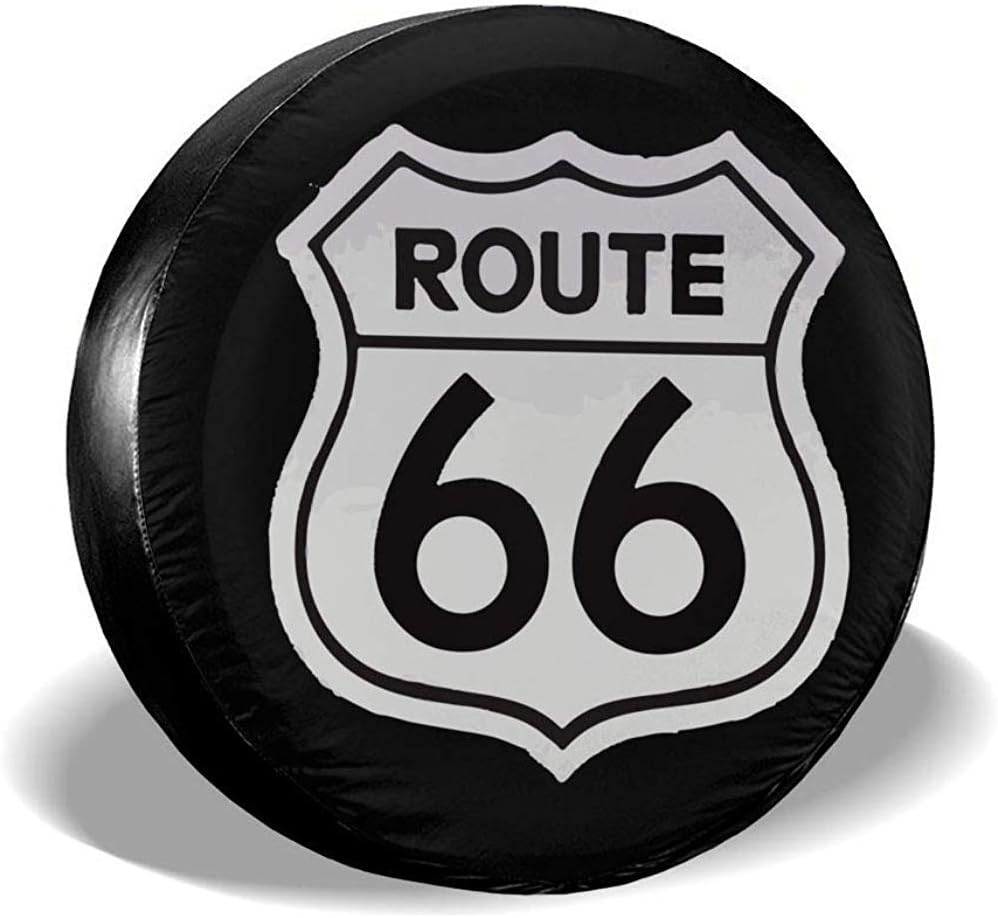 Dem Boswell Tire Covers Route 66 Vacation Highway Road Sign 1 Universal Spare Wheel Tire Cover Fit For Trailer,Rv,Suv And Many Vehicle 17 Inch
