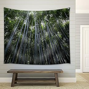 Green Bamboo Forest - Fabric Wall Tapestry Home Decor - 51x60 inches