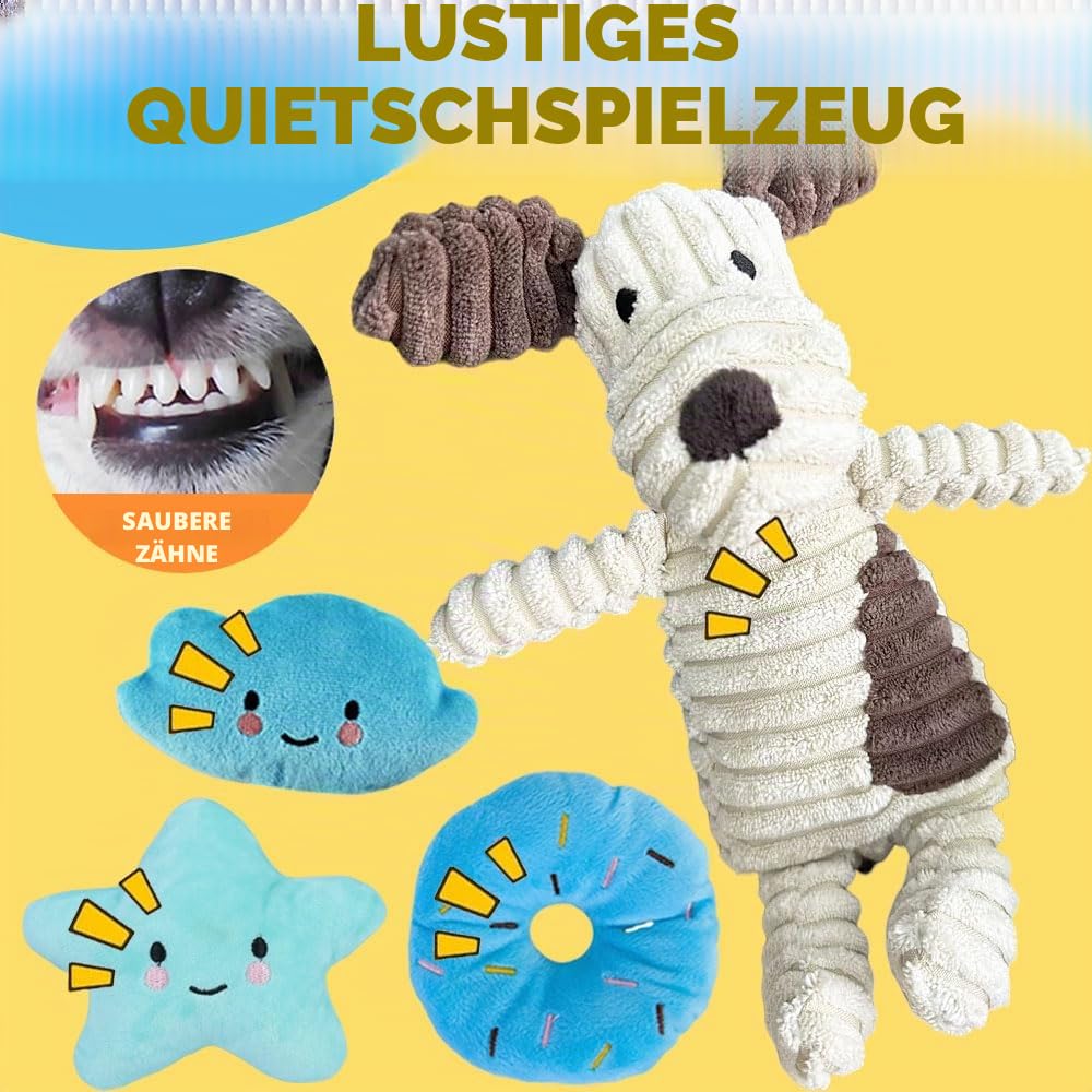 Speedy Panther 10 Stück Welpen Spielzeug Set - Plüsch Hundespielzeug mit Quietscher, Kauspielzeug & Ball für Kleine Hunde - Zahnpflege Welpenspielzeug & Zubehör für Junghunde 3