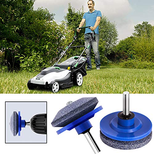 YOLIYANA Universal Lawnmower Blade Sharpener Lawn Mower Sharpener Grinder Wheel Stone Fit for Any Power Drill Hand Drill (4 Pack) - Thumbnail 5