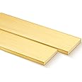 Hicarer 2 Pieces 1/4" x 2" C360 Brass Flat Bar Blank, 12" Long Rectangular Sheet, Plate Mill Stock Solid Brass for Craft Hobby, Knife Making