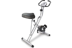 Exerpeutic Foldable Exercise Bike, 8 levels of Resistance Stationary Bicycle with Airsoft Seat, LCD Display to Track Distance, Calories, Time and Speed