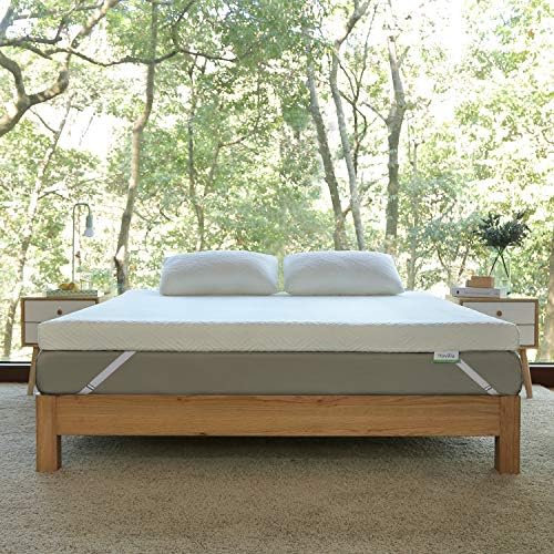 Novilla 4 Inch Foam Mattress Topper Queen, Medium Firm Queen Mattress Topper, Gel & Bamboo