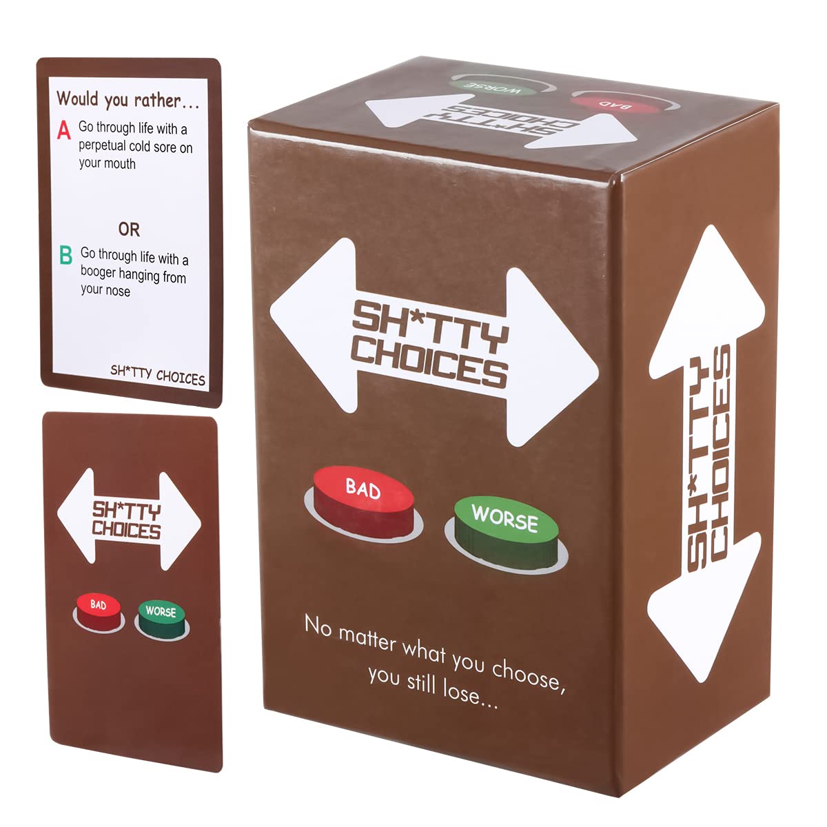 NOBR Shitty Choices Drinking Cards Game Ultimate Fun for Adults Suitable For House Parties Pre Drinks Stag and Hen Nights Birthdays