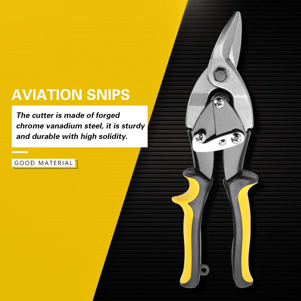 Aviation Snip Left Cut Offset Tin Cutting Shears Chrome Vanadium Steel Aviation Cutters 9.6inch Aviation Tins Snips for Iron Sheet - Image 3
