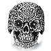 Stainless Steel Mens Gothic Biker Jewelry Sugar Skull Ring Oxidized Black 29mm(9a)