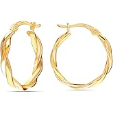 LeCalla 925 Sterling Silver Hoop Earrings | Lightweight Click-Top Gold Plated Anchor Infinity Earrings for Women