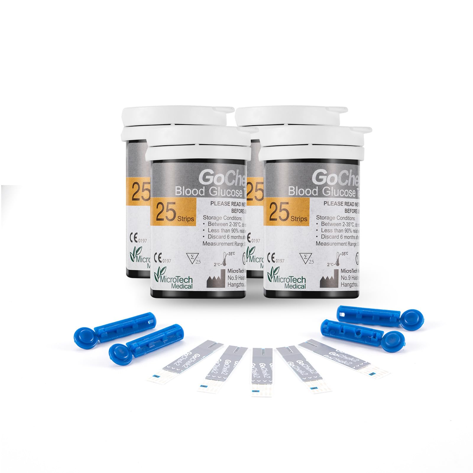 Diabetes Test Strips Blood Glucose Test Strips x 100 & Diabetes Lancets x 100, No Coding Blood Sugar Test Strips for UK Diabetics in mmol/L by GeChek2