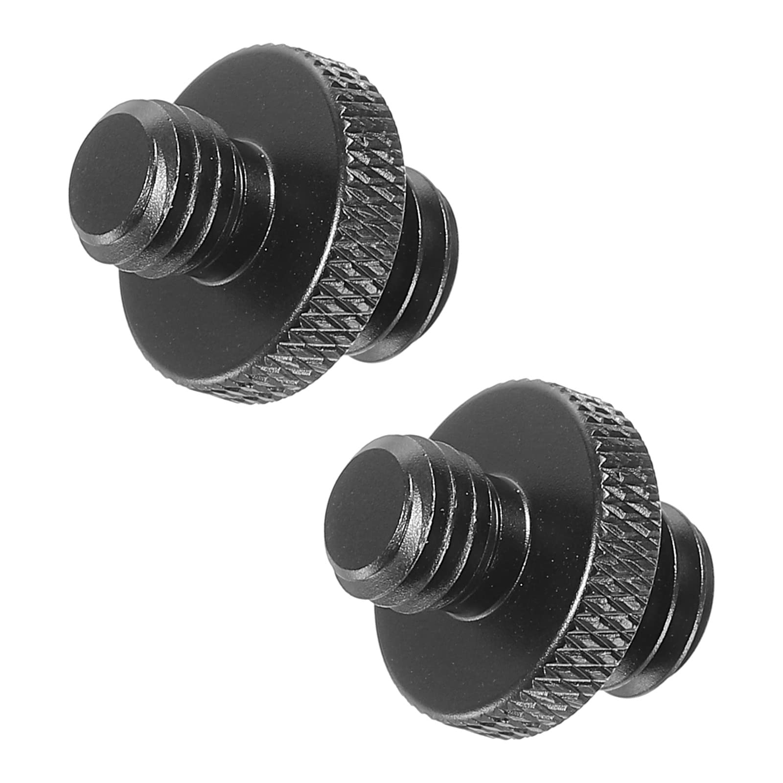 PATIKIL Mic Stand Adapter M8 Male to 3/8 Male Thread Tripod Screw Adapter Double Sides Camera Screw for Microphone Tripod Stand Black 2 Pack