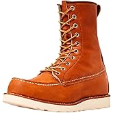 Red Wing Shoes Heritage 8-Inch Classic Moc Men Boot | Full Grain Leather, Goodyear Welt, Traction Tred Outsole