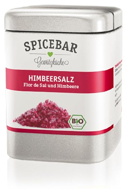 Spicebar Bio Himbeer-Salz - Fruchtiges Himbeer Meersalz (1 x 65g)