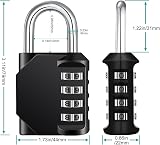 ZHEGE 4 Digit Combination Padlock for Locker Gym Outdoor Weatherproof Black Blue view 4