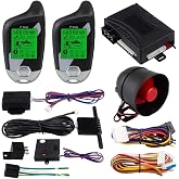 EASYGUARD EC202 2 Way car Alarm System with LCD Pager Display Remote Engine Start &amp; Microwave Sensor DC12V