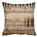 Andreannie Retro Shabby Sheet Music Cotton Linen Personalized Throw Pillow Case Cushion Cover New Home Office Room Sofa Car Decorative Square 18 X 18 Inches¡­